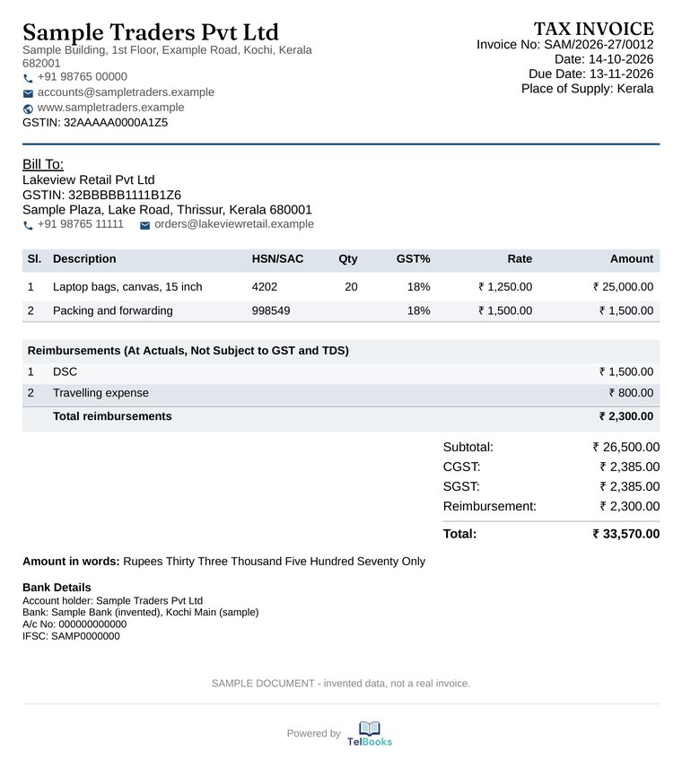 Sample Telstra Invoicew TelBooks | Accounting and GST software for India